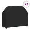 vidaXL Bbq Cover Set of 2 Black 420D Oxford fabric with PU coating Large