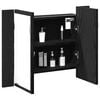 vidaXL Bathroom Mirror Cabinet Black Oak 23.62 x 4.72 x 17.72 in