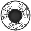 vidaXL Umbrella Stand Black Metal Medium Decorative Inlays