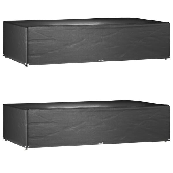 vidaXL Garden Furniture Cover Set of 2 Black PE (Polyethylene)