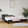 vidaXL Day Bed Black Solid pine wood Double