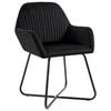 vidaXL Dining Chair Set of 6 Black Velvet and powder-coated steel