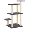vidaXL Cat Scratching Post Dark Grey Engineered Wood, Plush, Sisal Large