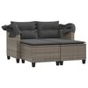 vidaXL Garden Sofa Grey PE rattan, powder-coated steel 2-seater