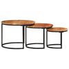 vidaXL Nesting Table Set of 3 Natural wood and black