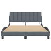 vidaXL Bed Frame Dark grey Velvet, metal, solid pine wood, plywood Double
