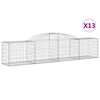 vidaXL Gabion Basket Set of 13 Silver Galvanized iron