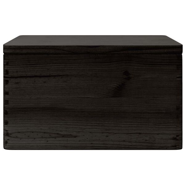 vidaXL Wooden Box Black Solid pine wood 15.7 x 11.8 x 9.1 in Wooden Box