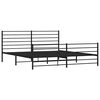 vidaXL Bed Frame Black Powder-Coated Steel 76x80 in Bed Frame