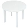 vidaXL Garden Table White Plastic Medium Lightweight Garden Table