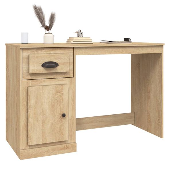 vidaXL Desk Sonoma Oak Engineered Wood Computer Desk Rectangular