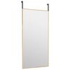 vidaXL Door Mirror Gold Aluminum, Glass 15.7 x 31.5 in Minimalistic