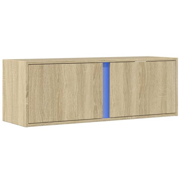 vidaXL TV Wall Cabinet Sonoma Oak Engineered Wood Compact Wall Mounting
