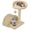vidaXL Cat Tree Beige and Brown Particle board, Polyester plush, Sisal rope