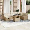 vidaXL Garden Sofa Set Beige PE rattan Medium Modular Garden Sofa Set