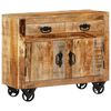 vidaXL Sideboard Natural wood with black accents