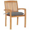 vidaXL Garden Chair Set of 2 Teak Teak wood Standard Stackable