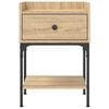 vidaXL Bedside Table Sonoma oak Engineered wood, iron Medium