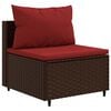 vidaXL Patio Sofa Set Set of 3 Brown, Cinnamon Red PE Rattan 3-Piece Set