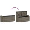 vidaXL Storage Bench Grey PE rattan, powder-coated steel, polyester