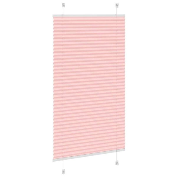 vidaXL Pleated Blind Pink 100% Polyester 75 x 150 in Adjusts for Comfort
