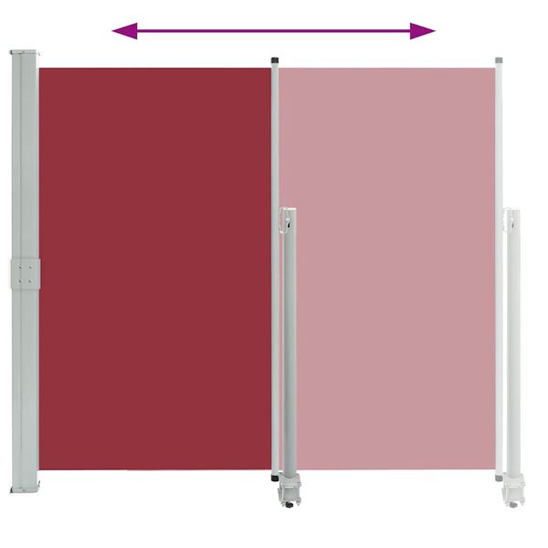 vidaXL Side Awning Red Polyester, Powder-Coated Iron 55.1 x 118.1 in