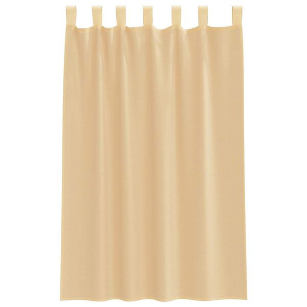 vidaXL Voile Curtains with Loops 2 pcs Sand 55.1x68.9"