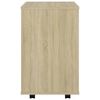 vidaXL Storage Cabinet Sonoma Oak Engineered Wood Medium Lockable Wheels