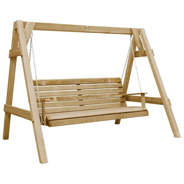 vidaXL Swing Chair Natural Pine Treated Pinewood Large Durable