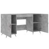 vidaXL Desk Concrete Grey Engineered wood, iron, faux leather Standard