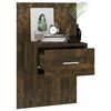vidaXL Wall Mounted Bedside Cabinet Smoked Oak Engineered Wood Compact