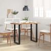 vidaXL Dining Table Acacia Wood Natural, Black