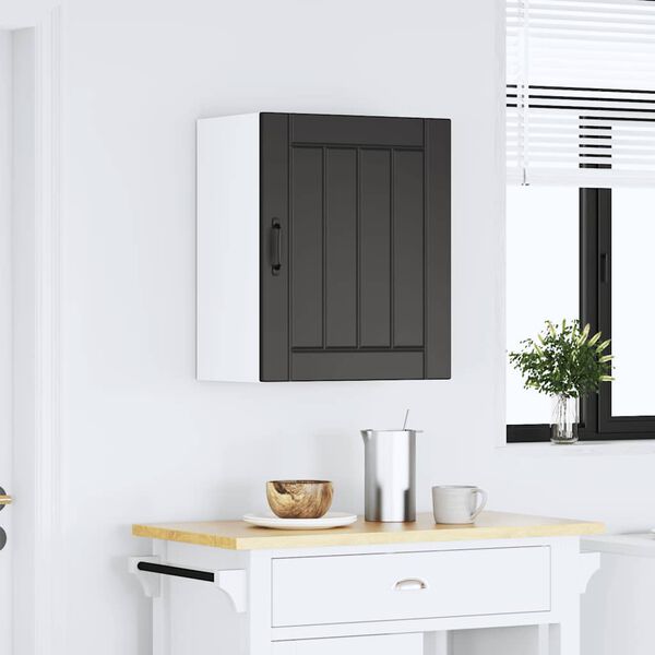 vidaXL Kitchen Wall Cabinet Black Engineered wood Medium