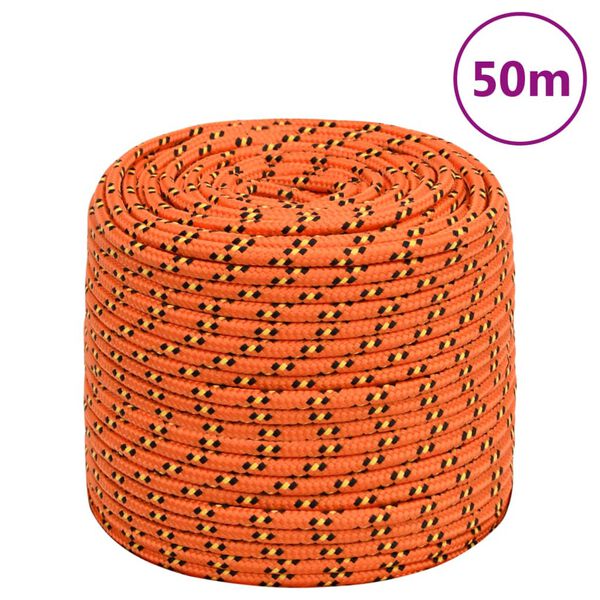 vidaXL Boat Rope Orange 0.31 " 164.0 ' Polypropylene