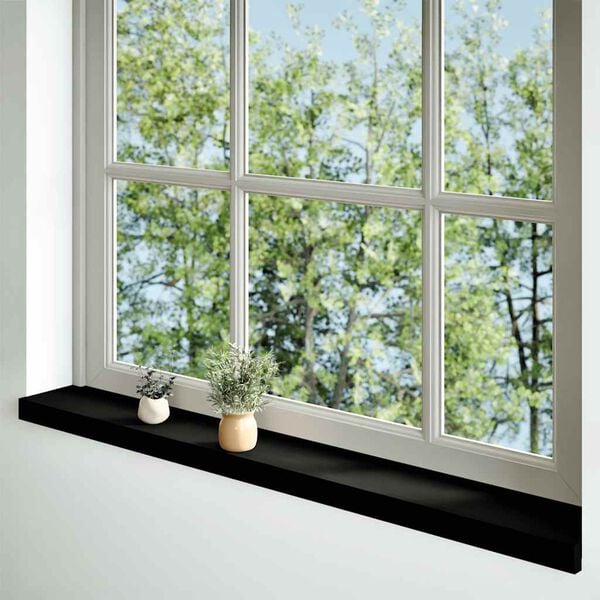 vidaXL Window Sills 2 pcs Dark Brown 43.3x5.9x0.8" Solid Wood Oak
