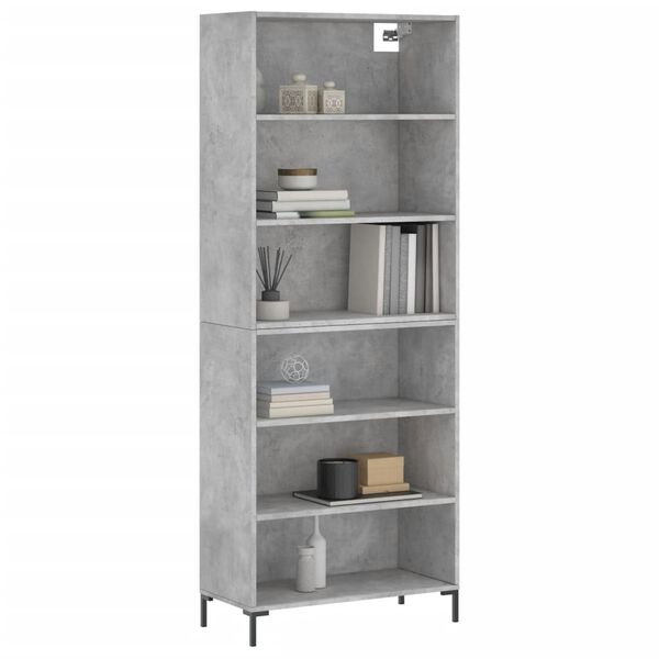 vidaXL Highboard Concrete grey Engineered wood, metal 71 in height