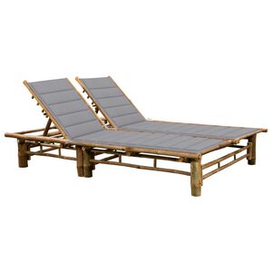 vidaXL Sun Lounger Natural Bamboo Medium Multi-Position Backrest