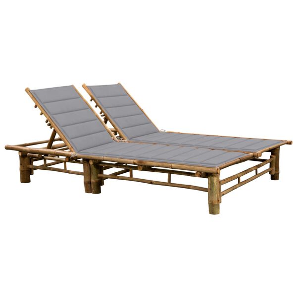 vidaXL Sun Lounger Natural Bamboo Medium Multi-Position Backrest