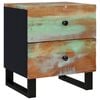 vidaXL Bedside Cabinet Set of 2 Multicolor wood tones with black frame