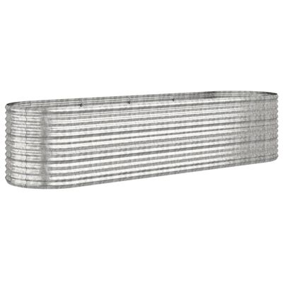 vidaXL Garden Raised Bed Powder-coated Steel 116.5"x31.5"x26.8" Silver