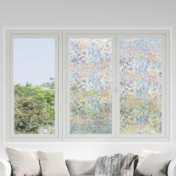 vidaXL Window Film Set of 5 Frosted 3D Rainbow PVC Small Pattern