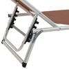 vidaXL Sun Lounger Brown Aluminum Standard Adjustable Armrests