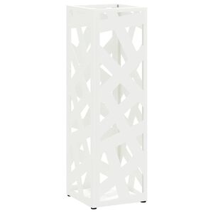 vidaXL Umbrella Stand White 15.5 x 15.5 x 49 cm Metal