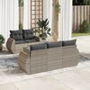 vidaXL Garden Sofa Set Light Grey PE Rattan Medium Removable Covers