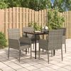 vidaXL Garden Dining Set Black and Grey