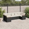 vidaXL Garden Sofa Set Black and Cream PE Rattan, Powder-Coated Steel