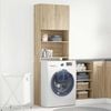 vidaXL Washing Machine Cabinet Sonoma Oak 25.2x9.4x74.8" Engineered Wood