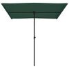 vidaXL Garden Parasol Green Polyester Large Height-Adjustable