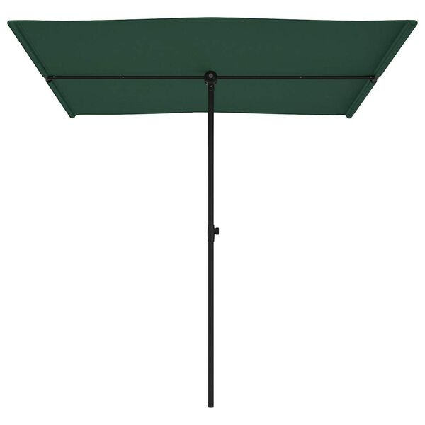 vidaXL Garden Parasol Green Polyester Large Height-Adjustable