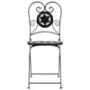 vidaXL Bistro Chair Set of 2 Black and white Powder-coated iron, Ceramic